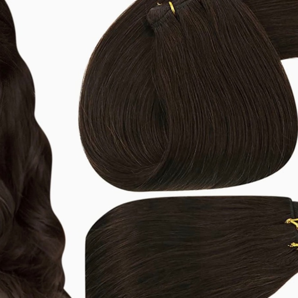 Sunny  Hair 18” Weft Hair Extensions Dark Brown #2 Sew in Extensions 100G